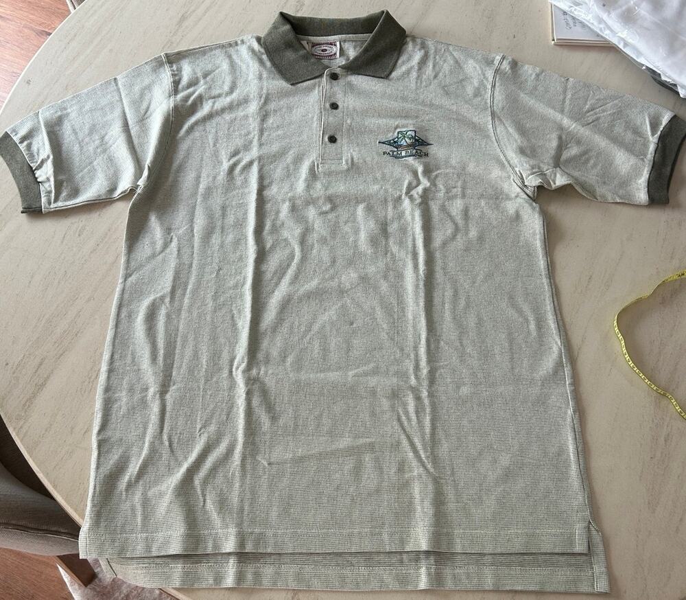 Vintage Time Square Denver Knitwear Palm Beach Polo Shirt, NWT Made in USA XL